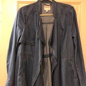 Cape style denim jacket